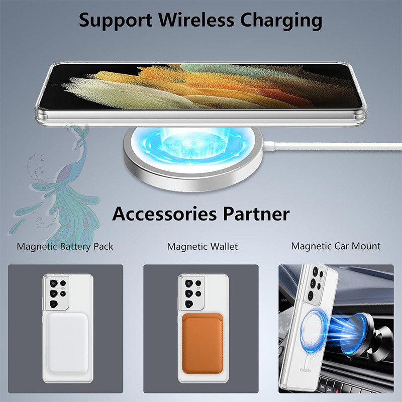 قاب موبایل سامسونگ Galaxy S21 Ultra پیکوک مدل Clear Magsafe