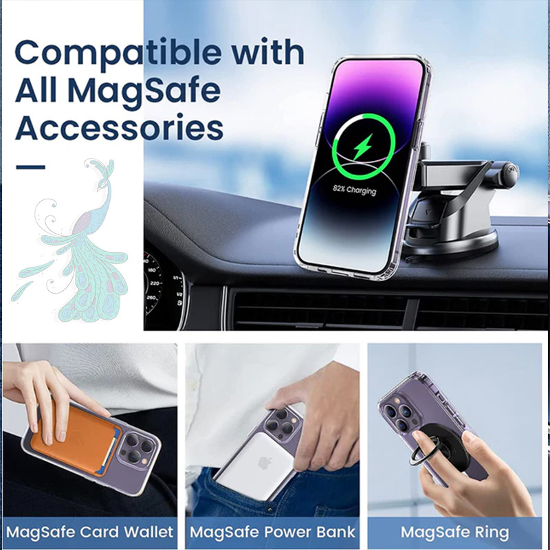 قاب موبایل اپل iPhone 14 Pro پیکوک مدل Clear Magsafe